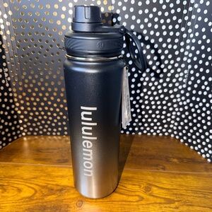 Lululemon Back to Life Sport Bottle in Black & Gold